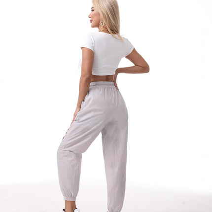 Summer Sports Pants for Women, Loose-Fitting, Breathable, High-Elastic Training Fitness Outdoor Nine-Point Pants, Sports Casual Pants