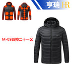 Black four-control twenty-one zone intelligent heating cotton clothing / S
