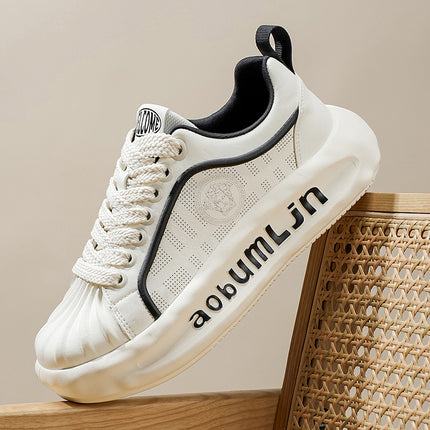 Summer New Mesh Thin Lace-Up Breathable Sneakers Trendy Versatile Shallow Men's Casual Slip-On Shoes