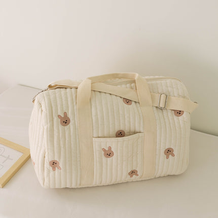 Ins New Style Embroidered Travel Bag Large Capacity Duffel Bag Lightweight Storage Portable Crossbody Bag Boston Bag