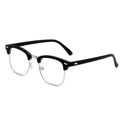 Classic sunglasses retro rice nail half frame sunglasses fashion color film reflective glasses cross-border manufacturers wholesale