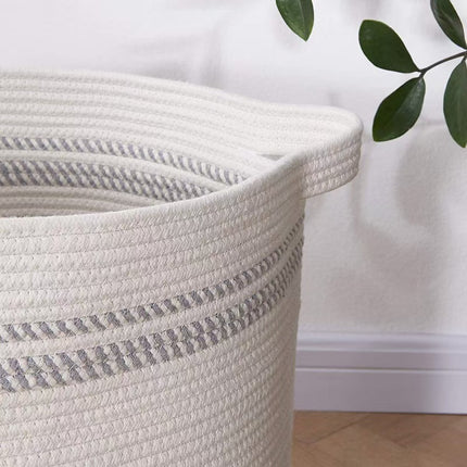 Cotton Rope Woven Laundry Basket 40x46 / Panier Linge Corde Coton Tressé