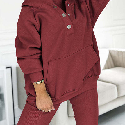 Amazon Hot Products Women's Sports Casual Hooded Sweater Thickened Thread Slim Vest Pants Three-Piece Set