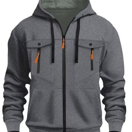 Cross-Border Men's New Autumn and Winter Men's Sweatshirts Amazon Independent Station Casual Trendy Zipper Pullover Sweatshirt Hoodie