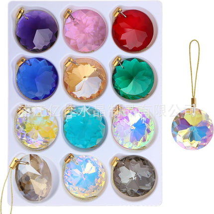 Amazon PDD Cross-border Direct Supply Pujiang Crystal Courtyard Garden Decorative Crystal Christmas Ball Sun Catcher Wind Chimes