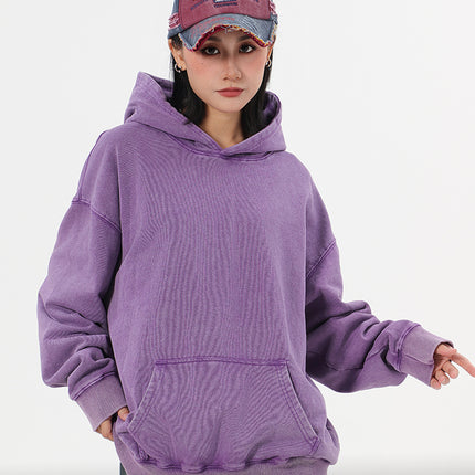 Tide brand American heavyweight 400g big terry hooded vests women's autumn and winter washing old casual Joker lovers vests