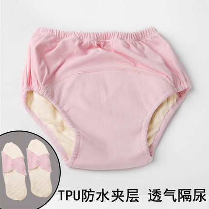 Men and women cotton breathable moisture-proof bed adult urine-proof underwear incontinence care washable elderly briefs in stock wholesale