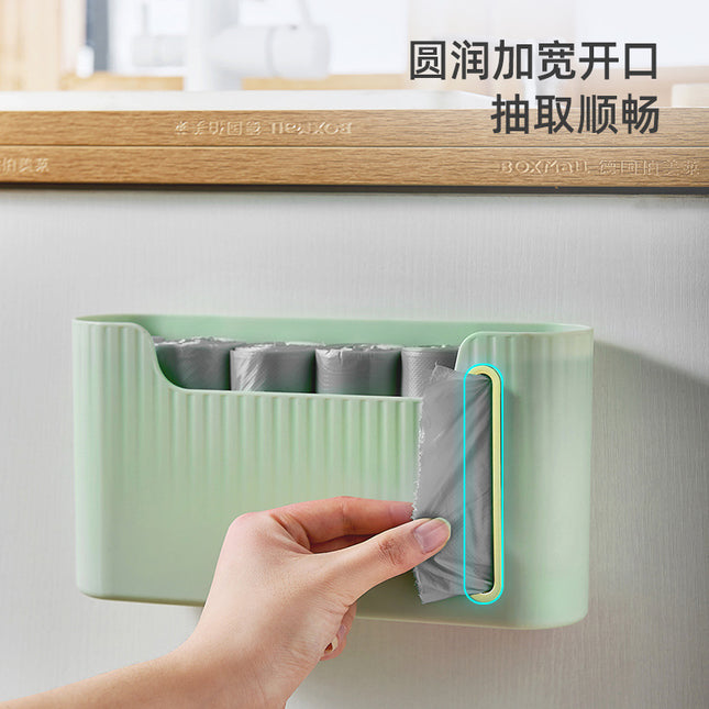 Kitchen Garbage Bag Storage Artifact Household Large Capacity Non-Punch Wall-Mounted Withdrawable Creative Plastic Bag Storage Box