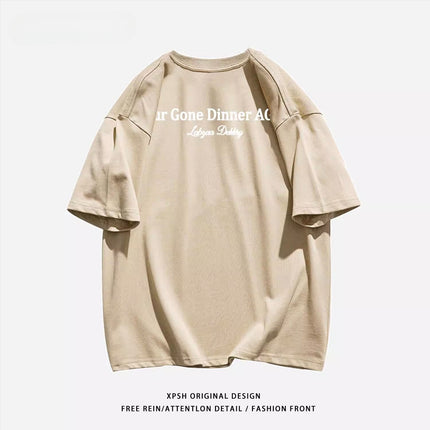 [Strict Selection] Pure Cotton Short-sleeved T-shirt Men's American Street Heavy Cotton Short-sleeved T-shirt Men's Summer Fashion Brand Wholesale
