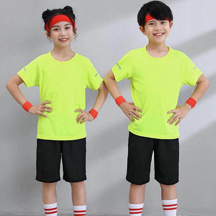 Quick-Drying Breathable Summer Training Class Sports Meeting Kidsren's Primary School Class Uniform Football Training Camp Sports T-Shirt Custom Set