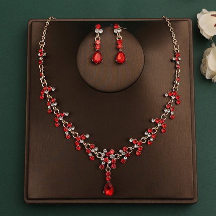 Bridal headdress suit hair accessories crown headband earrings wedding Korean wedding necklace jewelry wedding accessories wholesale