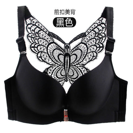 Wholesale Front Button Non-Wired Large Size Bra for Fat Girls Push-Up Adjustable Beautiful Back Seamless Thin Sexy Intimates