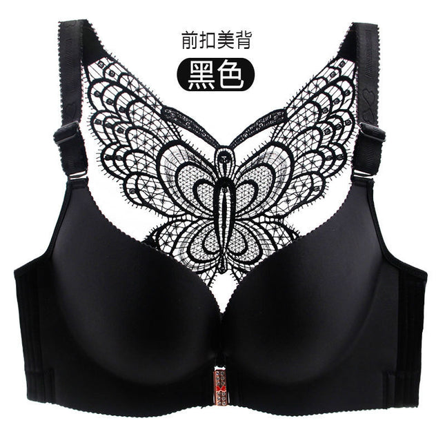 Wholesale Front Button Non-Wired Large Size Bra for Fat Girls Push-Up Adjustable Beautiful Back Seamless Thin Sexy Intimates