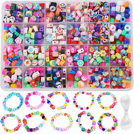 European and American Cross-border 24-grid Clay Bead Bracelet Making Kit 3mm23 Color Bead Bracelet Making DIY Jewelry Kit