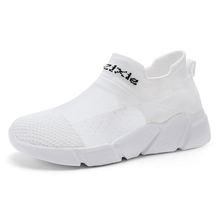 New summer couple flying woven socks shoes mesh casual shoes thick bottom women's shoes lazy shoes slip-on
