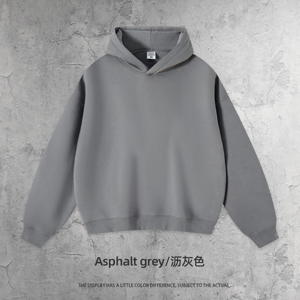 Cai Xiang Island Men's Clothing | New Autumn/Winter Boxy Short Wide Hooded Sweatshirt Set Cross-Border European and American Style Hoodie Two-Piece Set