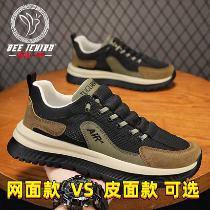Bee Wolf Flagship Store High-End New Model 2026 Spring/Summer Men's Shoes Fashionable Mesh Breathable Sports Soft Sole Casual Shoes