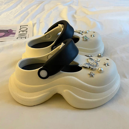 Thick-Soled Clogs for Women, Summer 2026 New Model, Eva Non-Slip, Odor-Resistant, Height-Increasing, Breathable Beach Sandals for Outdoor Wear