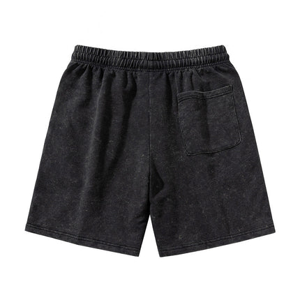 Summer Two-piece Men's Loose Pure Cotton Washable Old Shorts Straight Black Shorts Short-sleeved Shorts