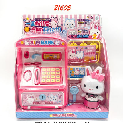One-word pink rabbit kitchen refrigerator cake dessert shop girl simulation play house toys wholesale mini notebook