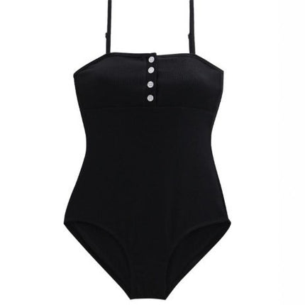 Red one-piece high-grade hot spring bathing suit women's 2025 new explosion models cover belly slimming sexy pure wind