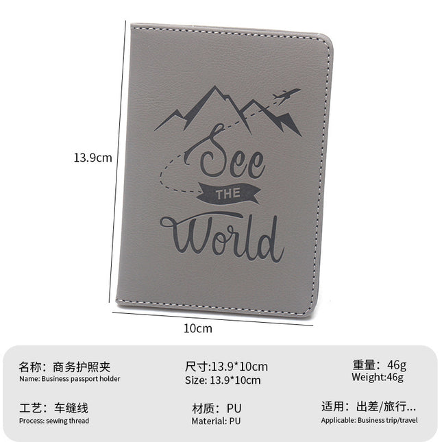 Rfid Anti-Magnetic Passport Holder and Luggage Tag Set, High-End Cross-Border Leather Passport Book, Travel Identification Card Holder