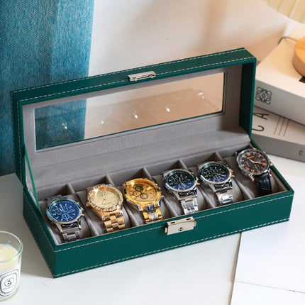 2025 New Leather Watch Box Storage Box with Lock Home Watch Organizer Display Box Mechanical Watch Jewelry Box