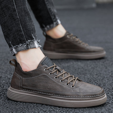 Men's Shoes Summer 2024 New Business Dress British Fashion Casual Sports Board Shoes Men's Black Leather Shoes