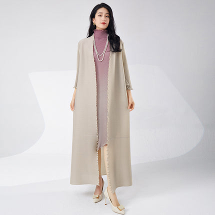 Miyake Fashion Women's High-End Unique Dress Set, Fashionable Gradient Dress, Elegant Two-Piece Set