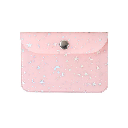 Couple Bestie Style Pvc Mini Coin Purse Laser Galaxy Small Card Holder Key Id Storage Portable Ins Style