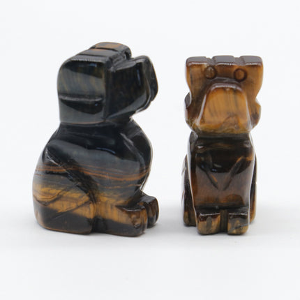 1in Puppy Crystal Agate Stone Mini Carved Small Animal Semi-Precious Stone Crafts Dog Small Ornaments