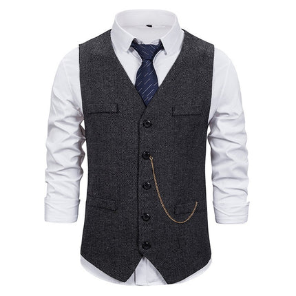 Foreign trade retro 1920S adult men's vest vest single-breasted casual vest chain suit a generation of hair