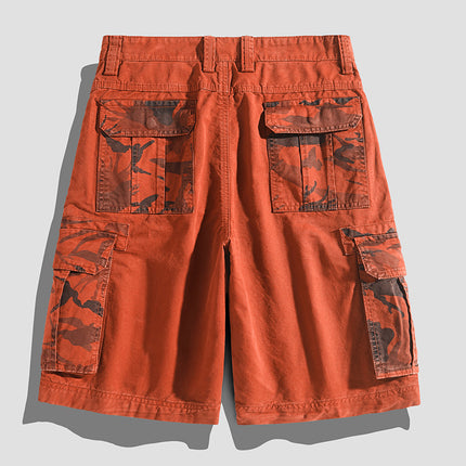 Multi-pocket Tooling Shorts Men's Summer Japanese-style Tooling Washed Cotton Pants Garment-dyed Camouflage Tooling Casual Pants Men's