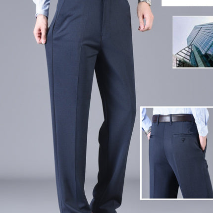 Middle-aged and Elderly Men's Casual Pants Business Straight Pants Spring and Autumn Elastic Loose Pants Middle-aged Men's Pants Dad's Pants