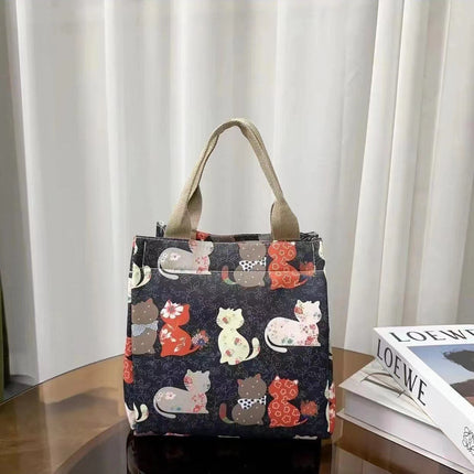 Summer new fashion handbag large capacity cartoon animation printing shoulder bag office workers lunch box bag wholesale