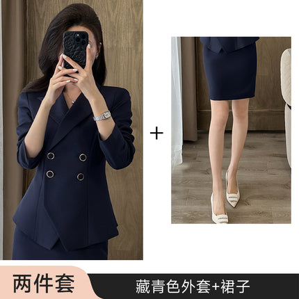 Professional suit Women's High-grade Suit Overskirt Two-piece Set Property Consultant Work Clothes Suit Jacket Jewelry Store Fixture