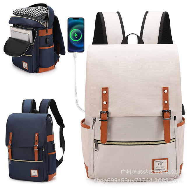 Large-Capacity Travel Backpack Casual Minimalist Style Outdoor Hiking Backpack Fashionable Campus School Bag Portable