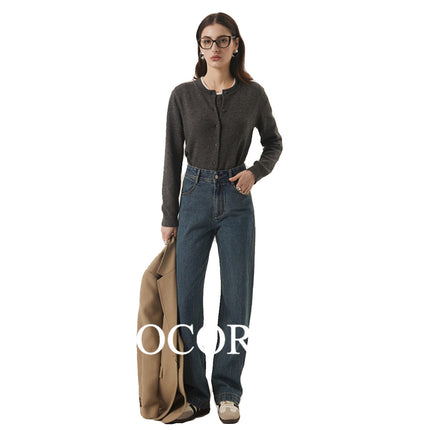 JOCORBEI [word of mouth god pants will enter the money] 8.02 million can Joker high waist straight tube three pressure line jeans king
