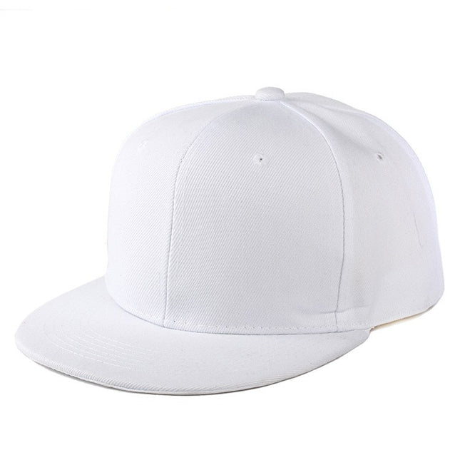 Cross-Border Color-Blocked American-Style Six-Panel Flat-Brim Hip-Hop Hat for Men and Women, Solid Color Plain Flat-Brim Hip-Hop Baseball Cap, Unisex
