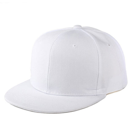 Cross-Border Color-Blocked American-Style Six-Panel Flat-Brim Hip-Hop Hat for Men and Women, Solid Color Plain Flat-Brim Hip-Hop Baseball Cap, Unisex