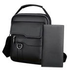 Black lychee pattern large bag + long wallet