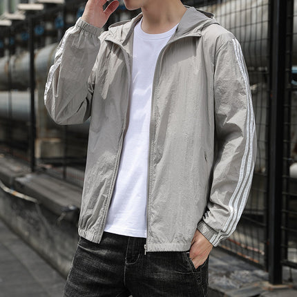 Thin Ice Silk Summer Men's Sunscreen Clothing Quick-drying Sunscreen Clothing Men's and Women's Riding Fishing Jacket Skin Windbreaker for Hair