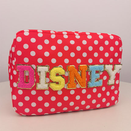 New Cross-border Nylon Waterproof Red and White Wave Dot Waist Bag Outdoor Sports Women Chest Bag Portable Travel Crossbody Bag