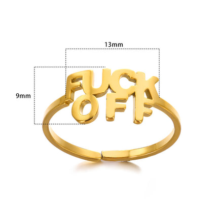 Cross-border European and American explosions stainless steel ring adjustable geometric ring 18k furnace electroplated titanium steel ring wholesale