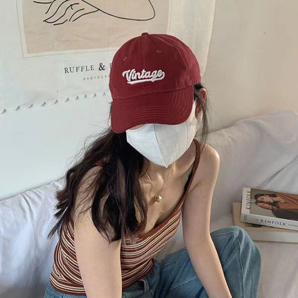 Duck Tongue Hat Women's Baseball Cap 2025 Spring and Summer New Hard Top Wide Big Brim Big Face Shown Face Small Deep Top Deepening