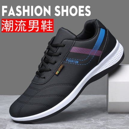 Autumn Men's Shoes Leather Casual Shoes Men's Breathable Deodorant Board Shoes Korean Travel Shoes All-match Sports Shoes Men's Shoes