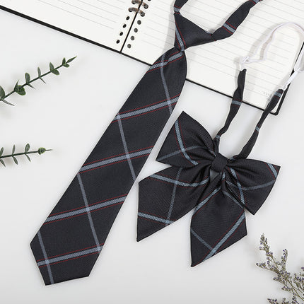 Japanese and Korean striped jk/dk college style men's and women's red cyanotic gray blue shirt accessories tie-free collar suit