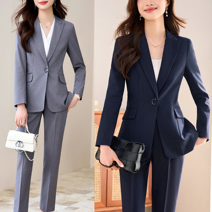 Suit suit Women's Spring and Autumn Business Dress Front Desk Reception Work Clothes Suit Interview Suit Sales Department Property Tooling