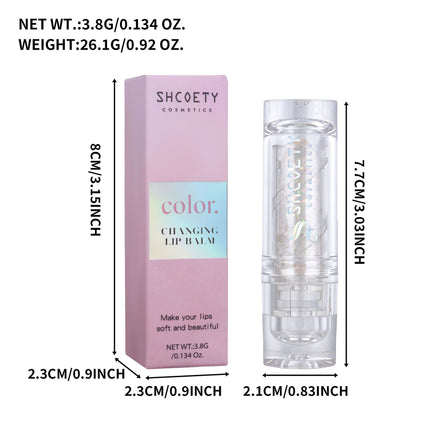 3Color Glitter Color-Changing Lip Balm,Anti-Drying and Long-Lasting Moisturizing Lip Oil, Moisturizing Jelly Lipstick Makeup