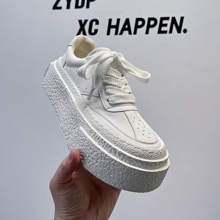Summer Thick-soled Heightened German Training Shoes Bread Shoes Breathable Board Shoes Niche Trendy Casual White Shoes Ins Men's Shoes Trendy